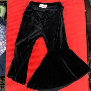 Toddler Black Velvet Flare Pants